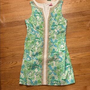 NWTs Lilly Pulitzer Sleeveless Dress with Green and Blue Pattern